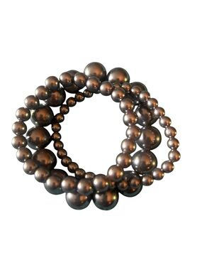 Elegant Black Pearl Stretch Bracelet Set - Women Jewelry